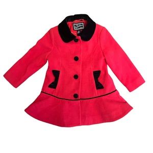 Rothschild Vintage Red and Black Pea Coat (Size 4T)
